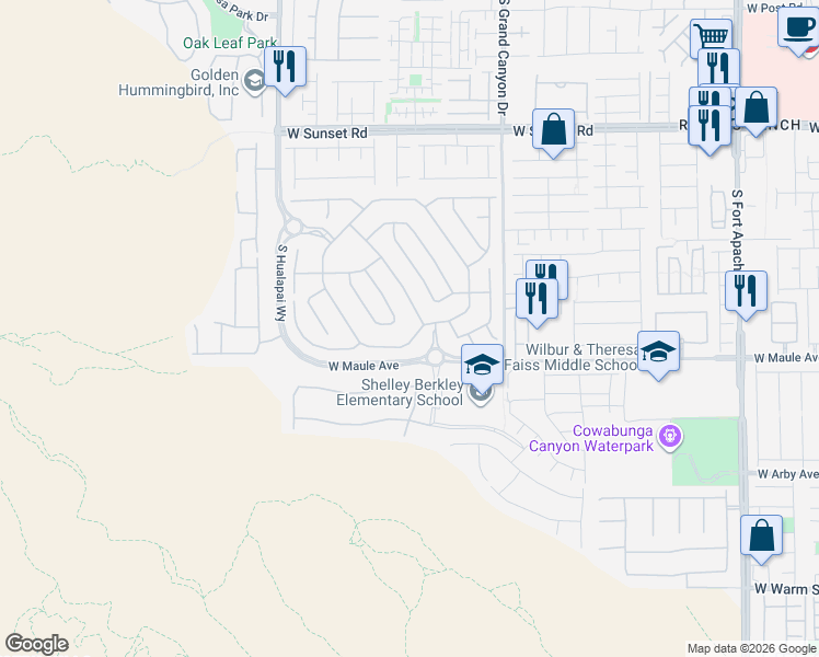 map of restaurants, bars, coffee shops, grocery stores, and more near 6831 Silver Crescent Street in Las Vegas