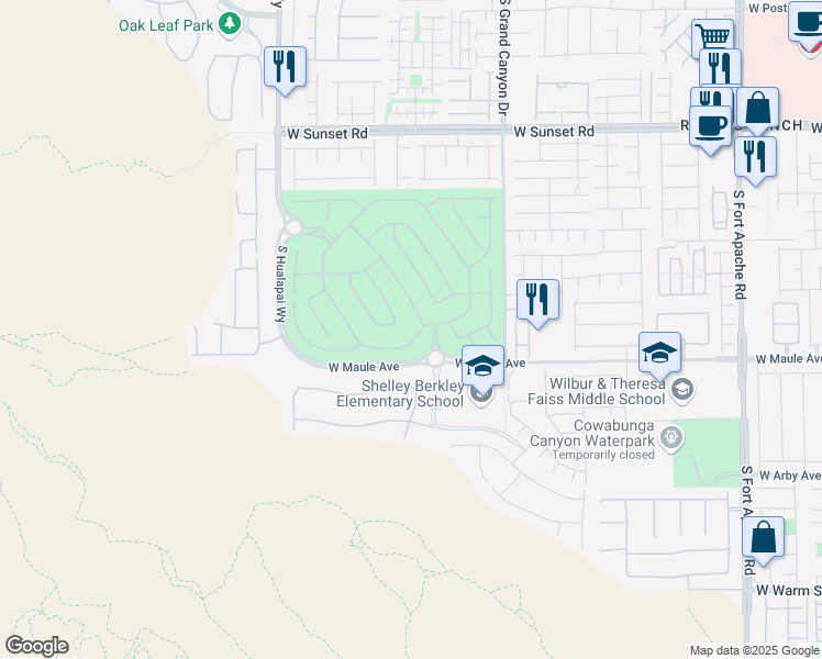 map of restaurants, bars, coffee shops, grocery stores, and more near 9926 Regency Canyon Way in Las Vegas