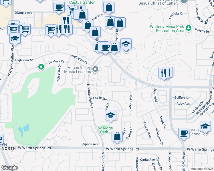 map of restaurants, bars, coffee shops, grocery stores, and more near 1870 Apricot Court in Henderson