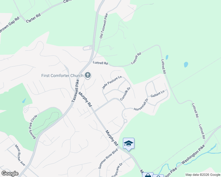 map of restaurants, bars, coffee shops, grocery stores, and more near 5037 Jade Pasture Lane in Knoxville