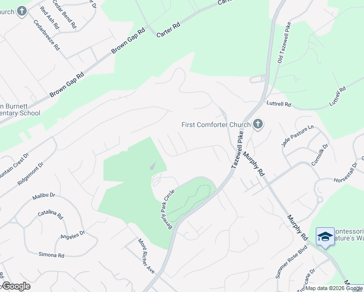 map of restaurants, bars, coffee shops, grocery stores, and more near 4815 Birchcrest Lane in Knoxville