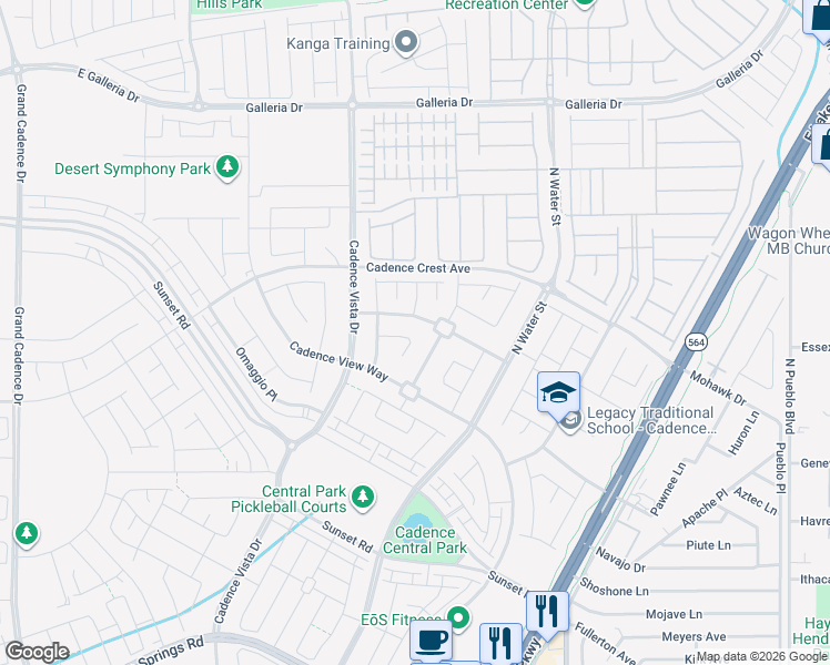 map of restaurants, bars, coffee shops, grocery stores, and more near 276 Kindly Way in Henderson