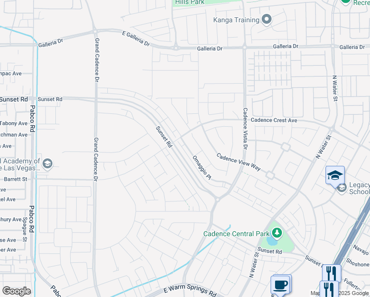 map of restaurants, bars, coffee shops, grocery stores, and more near 779 Omaggio Place in Henderson