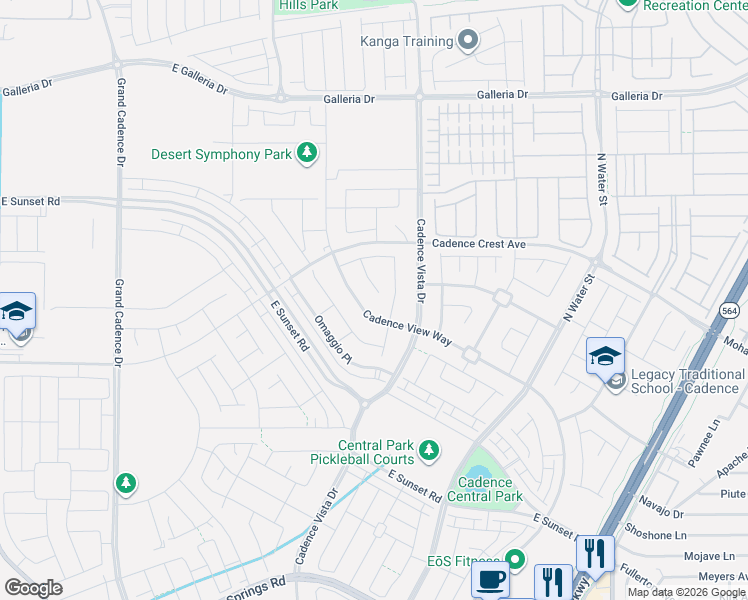 map of restaurants, bars, coffee shops, grocery stores, and more near 609 Chromatic Chord Court in Henderson