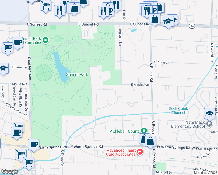 map of restaurants, bars, coffee shops, grocery stores, and more near 3074 Monte Rosa Avenue in Las Vegas