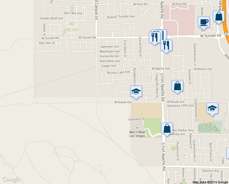 map of restaurants, bars, coffee shops, grocery stores, and more near 9721 Bonanza Creek Avenue in Las Vegas