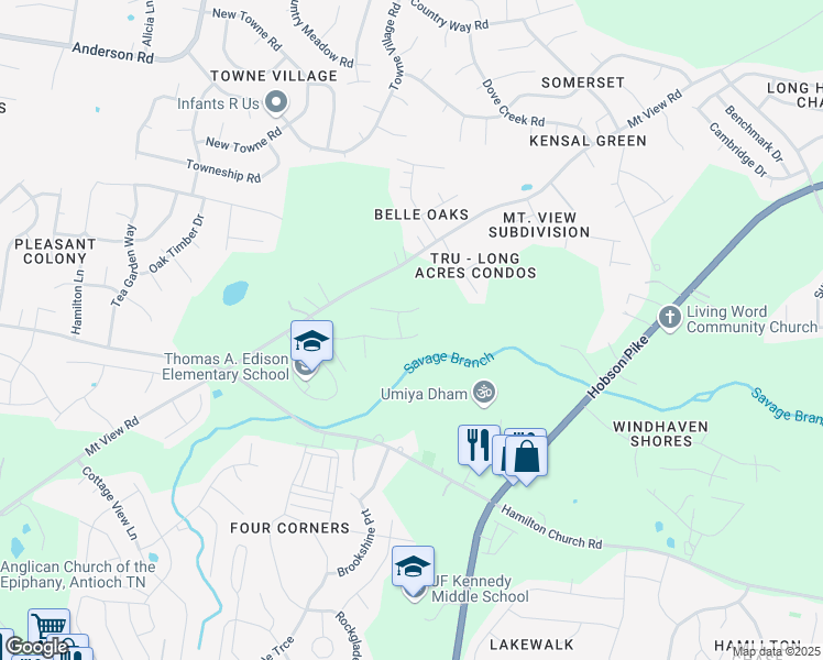 map of restaurants, bars, coffee shops, grocery stores, and more near 205 Painter Drive in Nashville