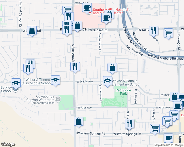 map of restaurants, bars, coffee shops, grocery stores, and more near 6839 Scarlet Flax Street in Las Vegas