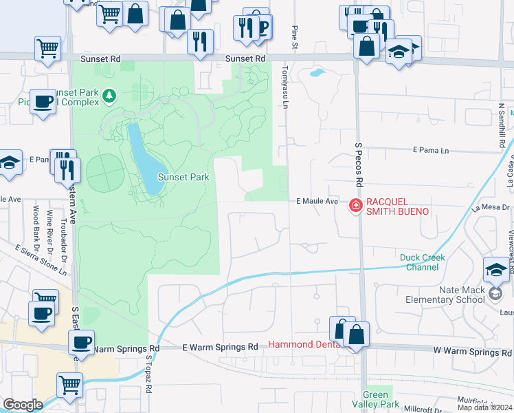 map of restaurants, bars, coffee shops, grocery stores, and more near 3074 Monte Rosa Avenue in Las Vegas