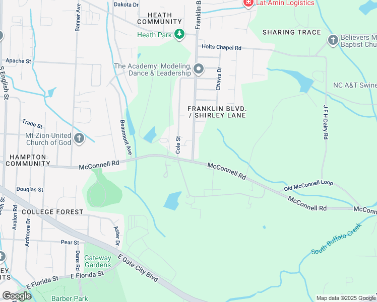 map of restaurants, bars, coffee shops, grocery stores, and more near 824 Franklin Boulevard in Greensboro
