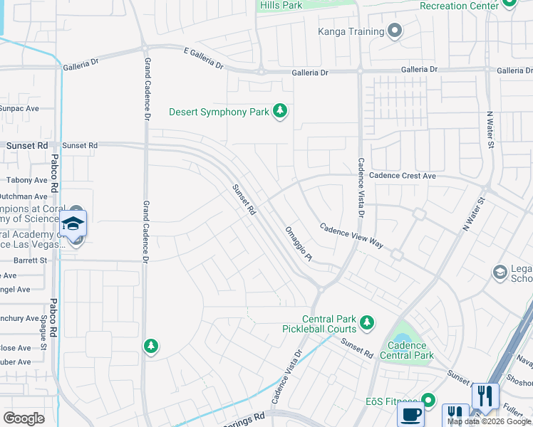 map of restaurants, bars, coffee shops, grocery stores, and more near 796 Omaggio Place in Henderson