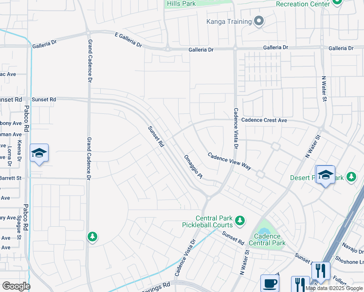 map of restaurants, bars, coffee shops, grocery stores, and more near 780 Omaggio Place in Henderson