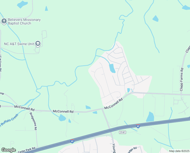 map of restaurants, bars, coffee shops, grocery stores, and more near 1102 Langston Drive in Greensboro