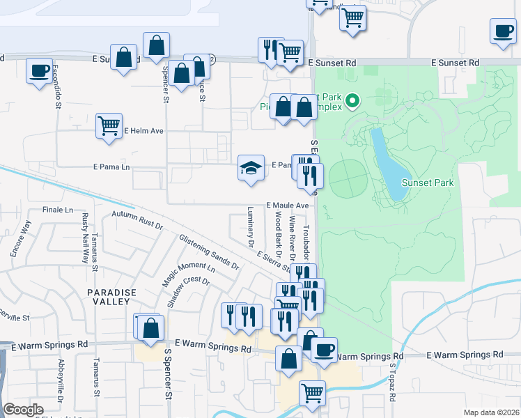 map of restaurants, bars, coffee shops, grocery stores, and more near 6903 Wineberry Drive in Las Vegas
