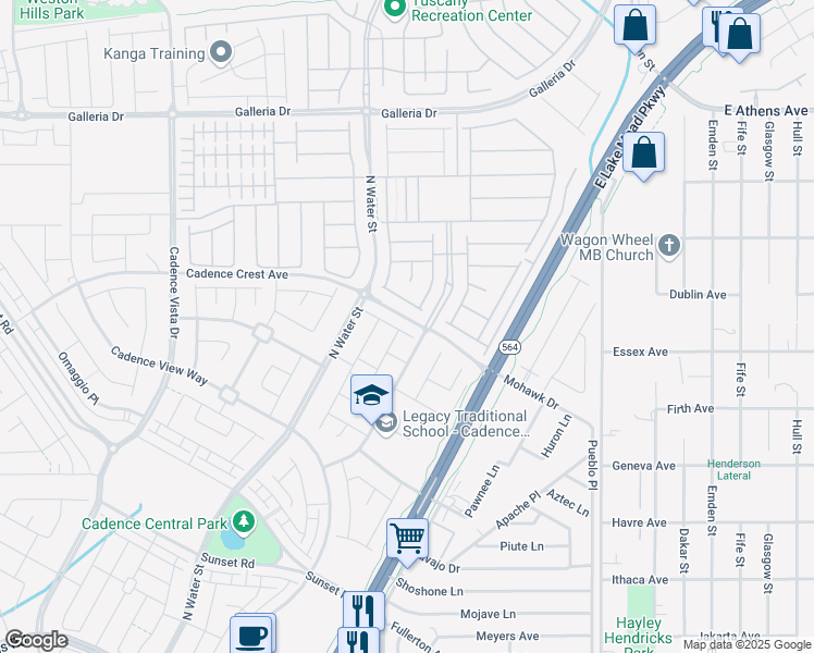 map of restaurants, bars, coffee shops, grocery stores, and more near 424 Al Coda Place in Henderson