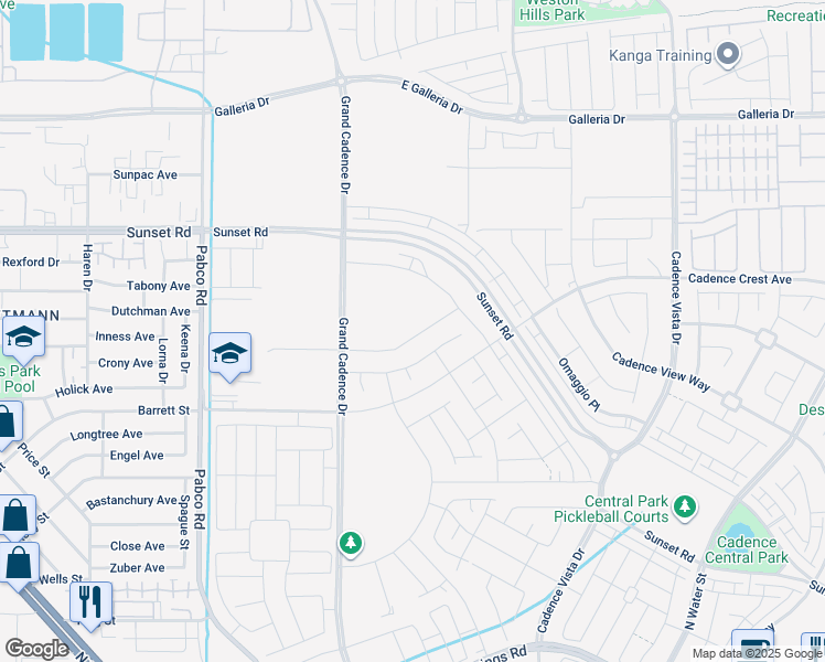 map of restaurants, bars, coffee shops, grocery stores, and more near 68 Serene Tempo Avenue in Henderson