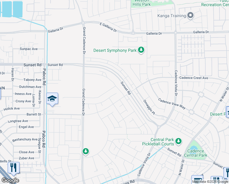 map of restaurants, bars, coffee shops, grocery stores, and more near 90 Sonata Dawn Avenue in Henderson