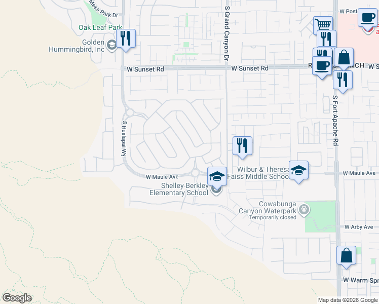map of restaurants, bars, coffee shops, grocery stores, and more near 6822 Regency Valley Street in Las Vegas