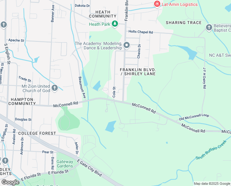 map of restaurants, bars, coffee shops, grocery stores, and more near 825 Cole Street in Greensboro