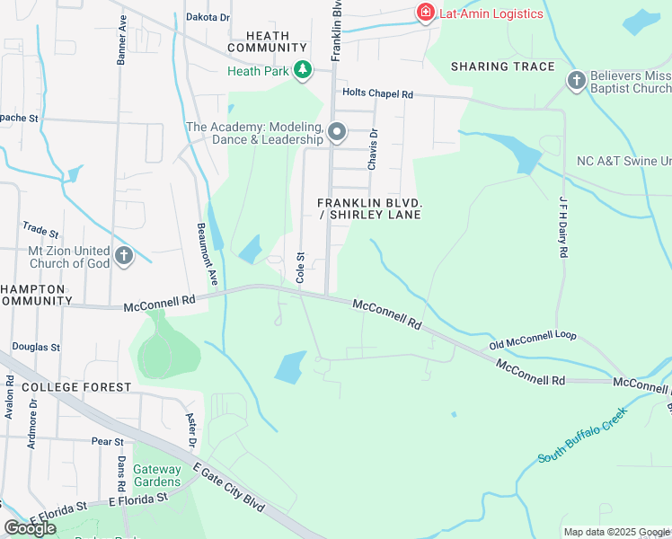 map of restaurants, bars, coffee shops, grocery stores, and more near 819 Franklin Boulevard in Greensboro
