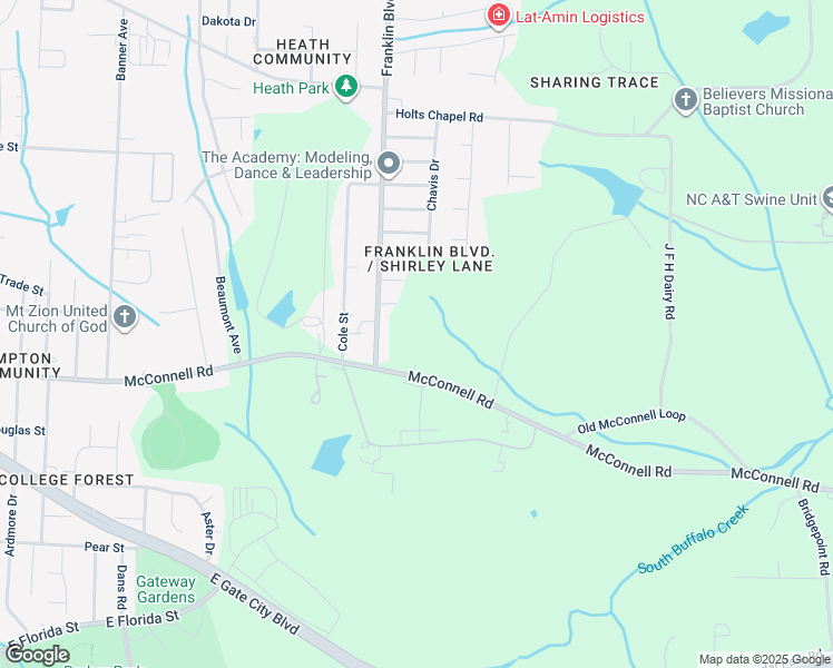 map of restaurants, bars, coffee shops, grocery stores, and more near 3910 Huckabee Drive in Greensboro