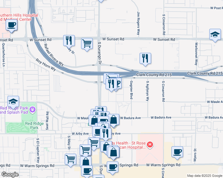 map of restaurants, bars, coffee shops, grocery stores, and more near 8548 Rozita Lee Avenue in Las Vegas