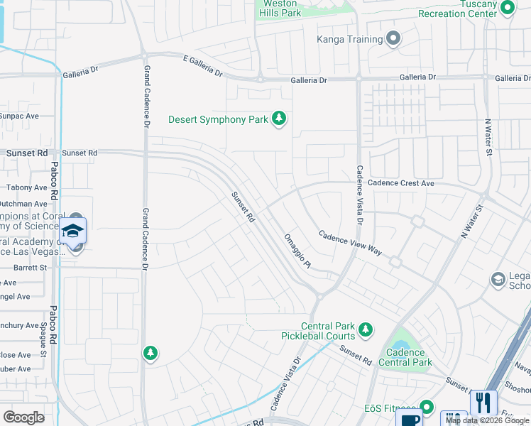map of restaurants, bars, coffee shops, grocery stores, and more near 795 Omaggio Place in Henderson