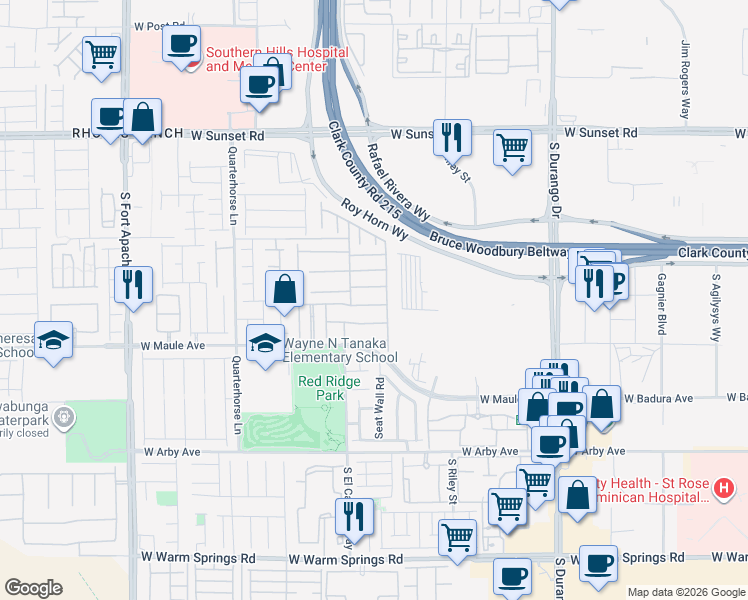 map of restaurants, bars, coffee shops, grocery stores, and more near 8934 Don Valley Avenue in Las Vegas