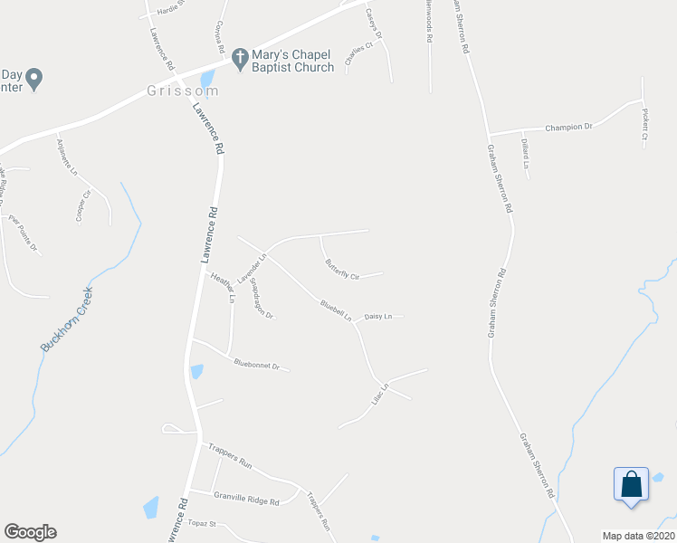 map of restaurants, bars, coffee shops, grocery stores, and more near 1041 Butterfly Circle in Wake Forest