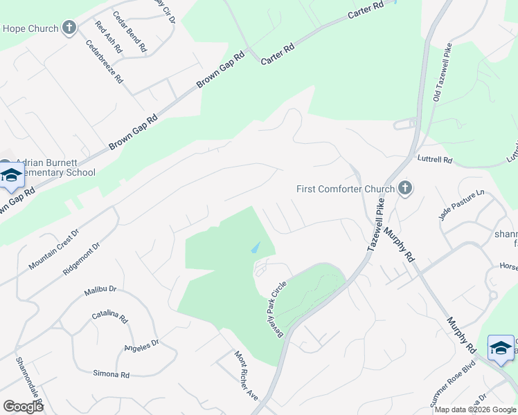 map of restaurants, bars, coffee shops, grocery stores, and more near 5487 Calvert Lane in Knoxville
