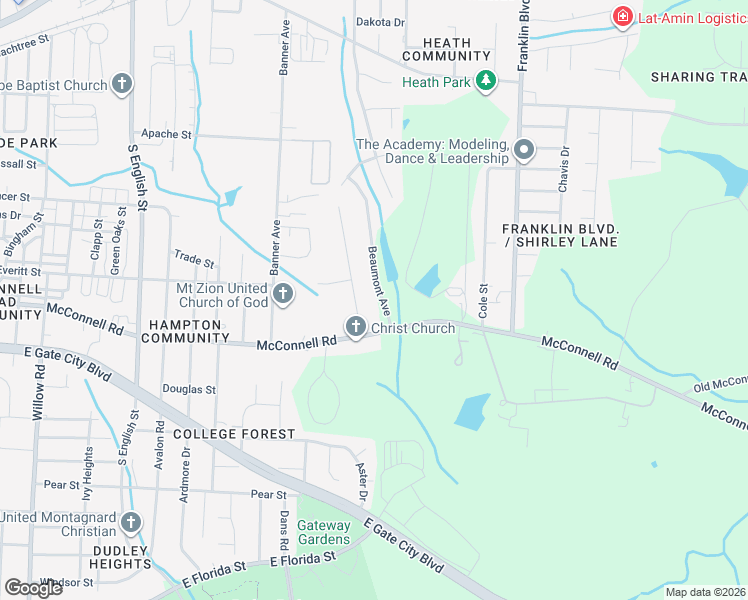 map of restaurants, bars, coffee shops, grocery stores, and more near 1010 Beaumont Avenue in Greensboro