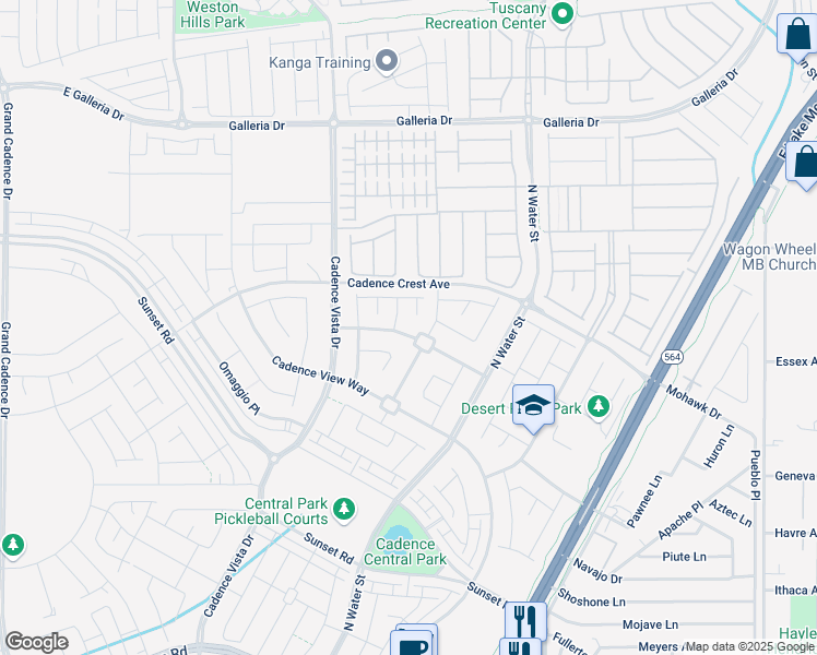 map of restaurants, bars, coffee shops, grocery stores, and more near 284 Homeward Way in Henderson