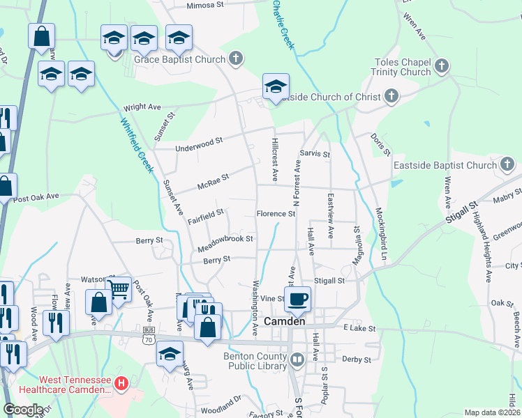 map of restaurants, bars, coffee shops, grocery stores, and more near 164 Washington Avenue in Camden