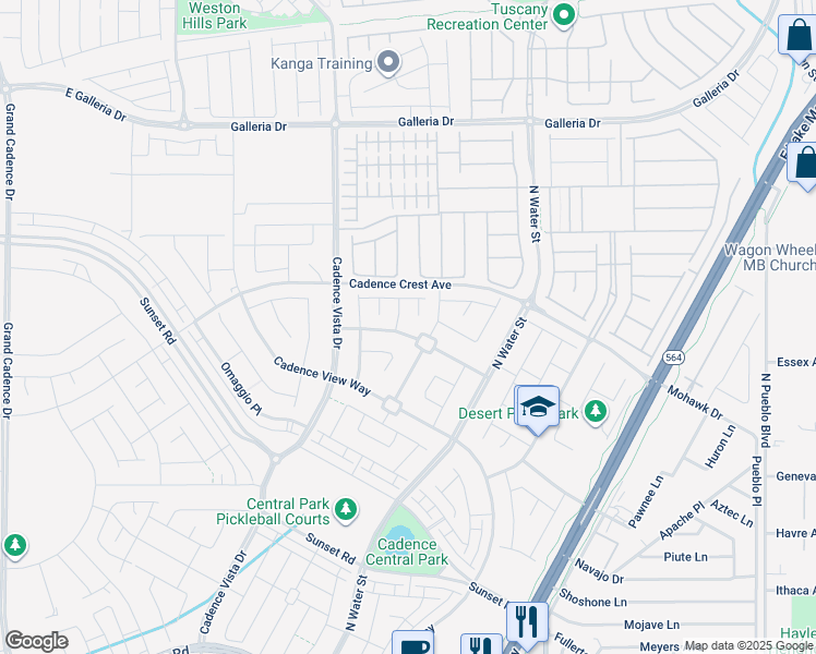 map of restaurants, bars, coffee shops, grocery stores, and more near 284 Homeward Way in Henderson