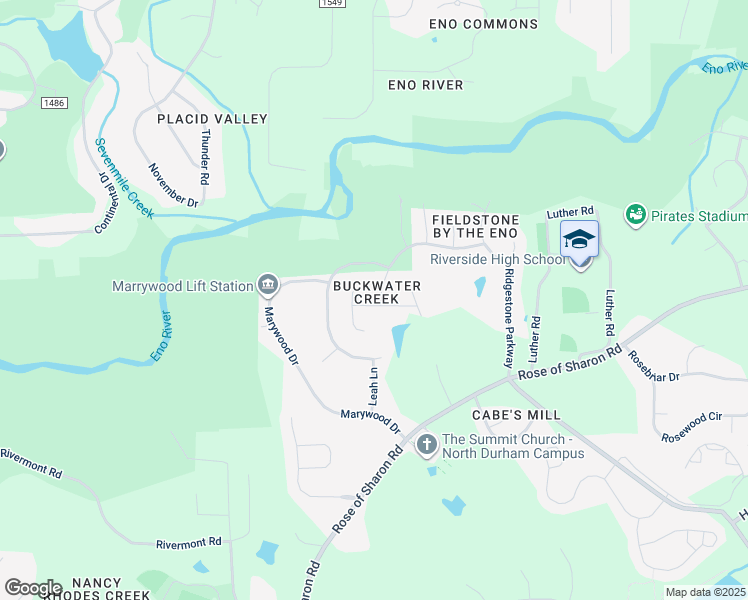 map of restaurants, bars, coffee shops, grocery stores, and more near 3101 Wilderness Road in Durham
