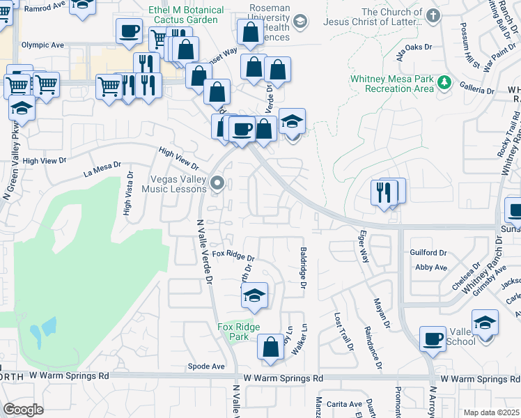 map of restaurants, bars, coffee shops, grocery stores, and more near 1870 Apricot Court in Henderson