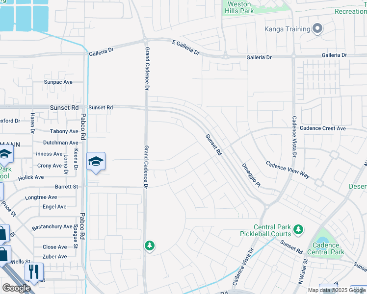 map of restaurants, bars, coffee shops, grocery stores, and more near 76 Serene Tempo Avenue in Henderson