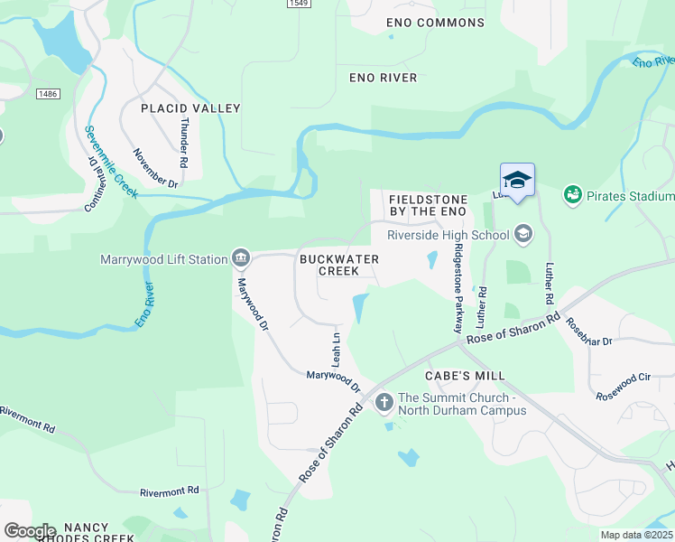 map of restaurants, bars, coffee shops, grocery stores, and more near 3101 Wilderness Road in Durham