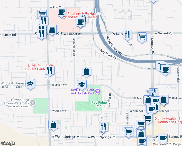 map of restaurants, bars, coffee shops, grocery stores, and more near 6788 Stonetrace Street in Las Vegas