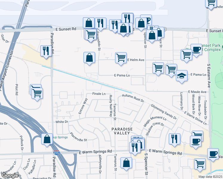 map of restaurants, bars, coffee shops, grocery stores, and more near 6851 Tamarus Street in Las Vegas