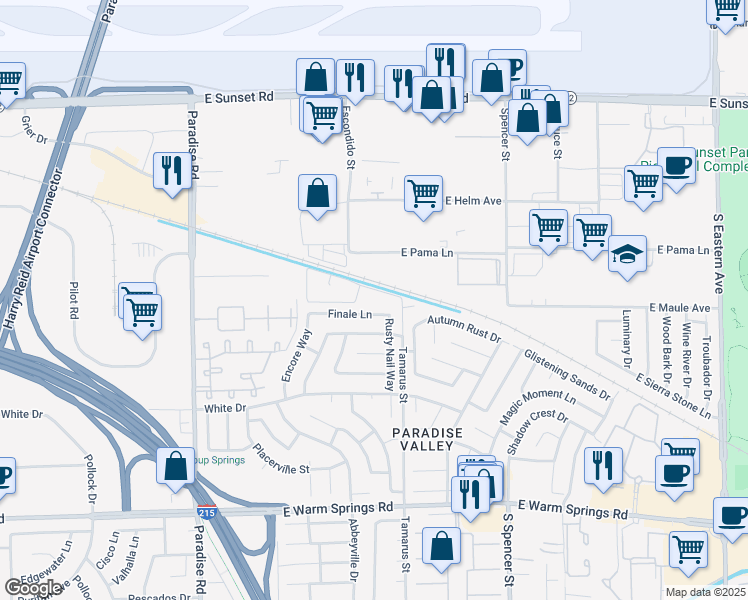 map of restaurants, bars, coffee shops, grocery stores, and more near 6855 Tamarus Street in Las Vegas