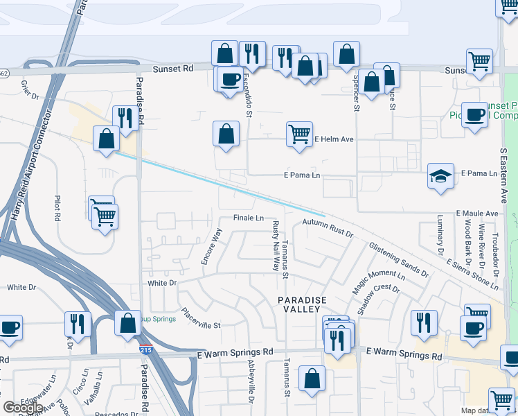 map of restaurants, bars, coffee shops, grocery stores, and more near 6859 Tamarus Street in Las Vegas