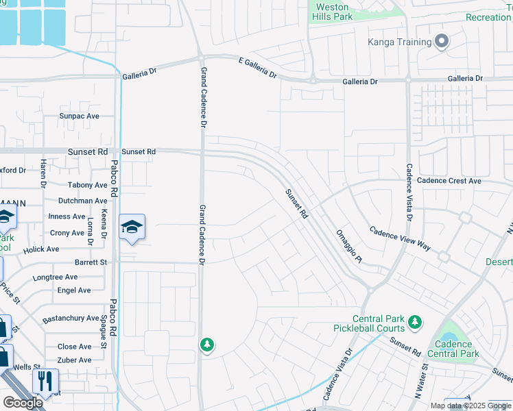 map of restaurants, bars, coffee shops, grocery stores, and more near 78 Serene Tempo Avenue in Henderson