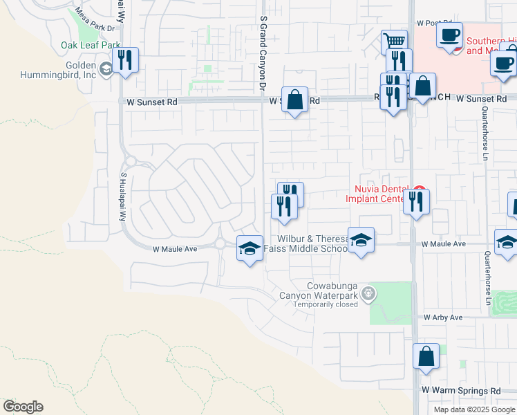 map of restaurants, bars, coffee shops, grocery stores, and more near 9793 Bonanza Creek Avenue in Las Vegas