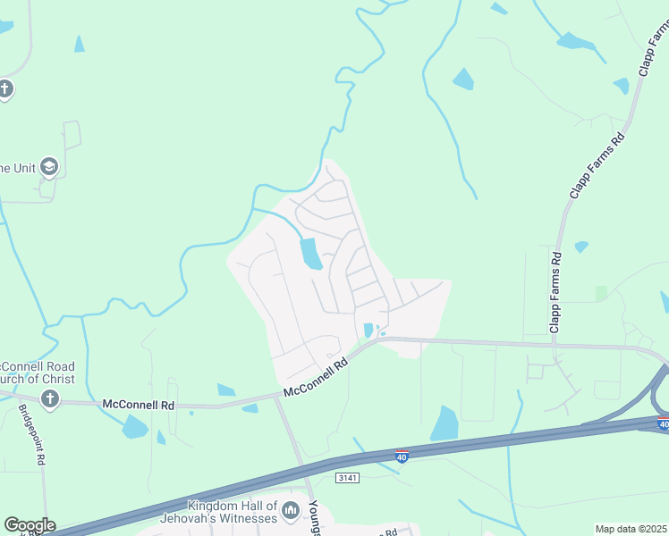 map of restaurants, bars, coffee shops, grocery stores, and more near 2021 Derrick Drive in Greensboro