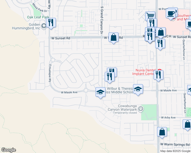map of restaurants, bars, coffee shops, grocery stores, and more near 6804 Regency Stone Way in Las Vegas