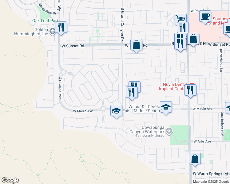 map of restaurants, bars, coffee shops, grocery stores, and more near 6804 Regency Stone Way in Las Vegas