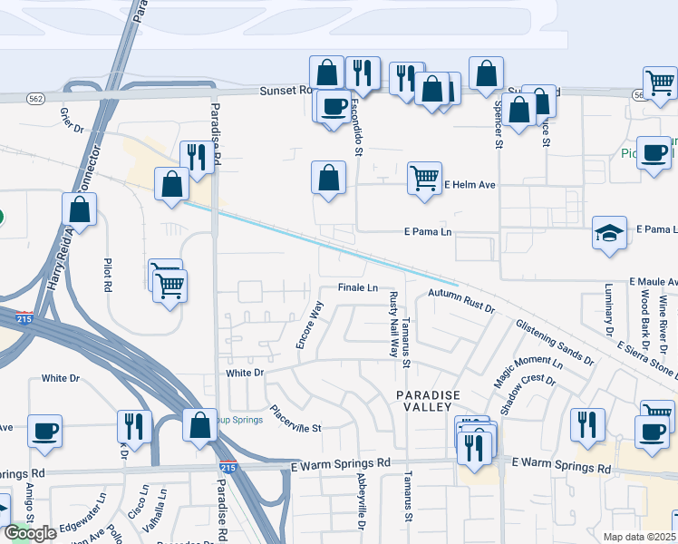 map of restaurants, bars, coffee shops, grocery stores, and more near 6881 Tamarus Street in Las Vegas