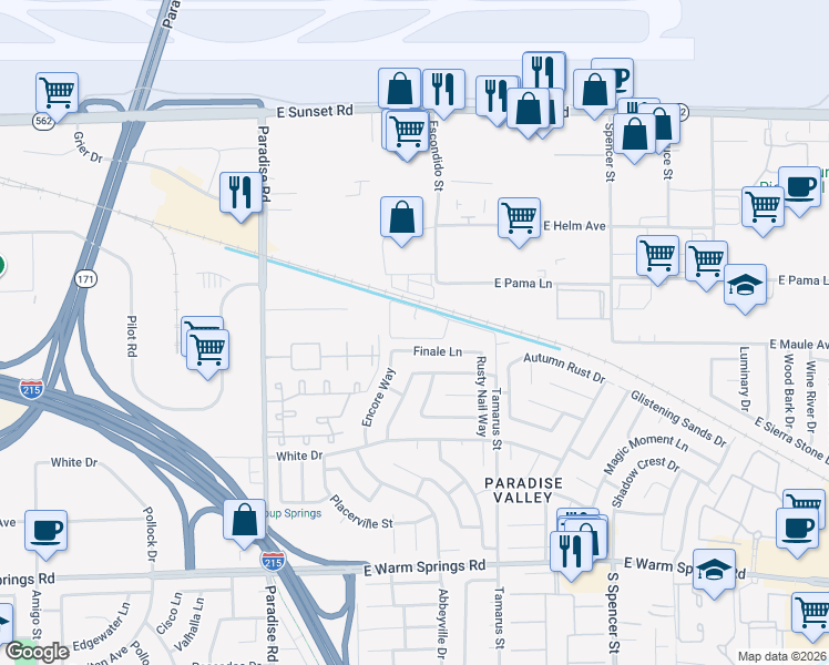 map of restaurants, bars, coffee shops, grocery stores, and more near 6881 Tamarus Street in Las Vegas
