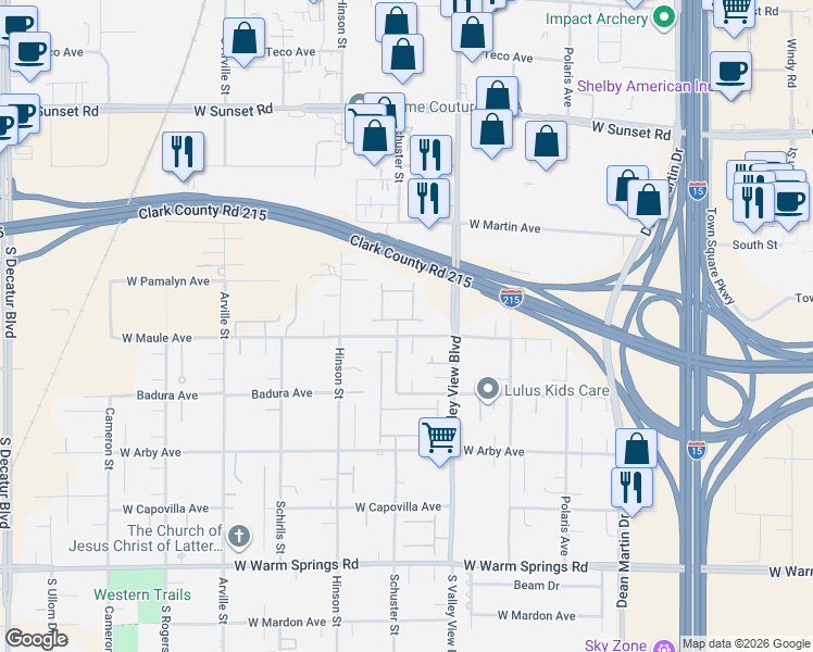map of restaurants, bars, coffee shops, grocery stores, and more near 4010 Jacob Lake Circle in Las Vegas